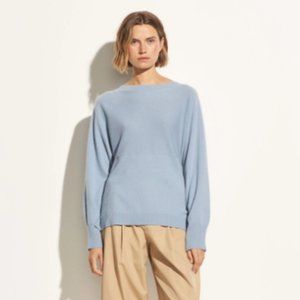 Vince Side Slit Wool Boatneck in Glass Size XS